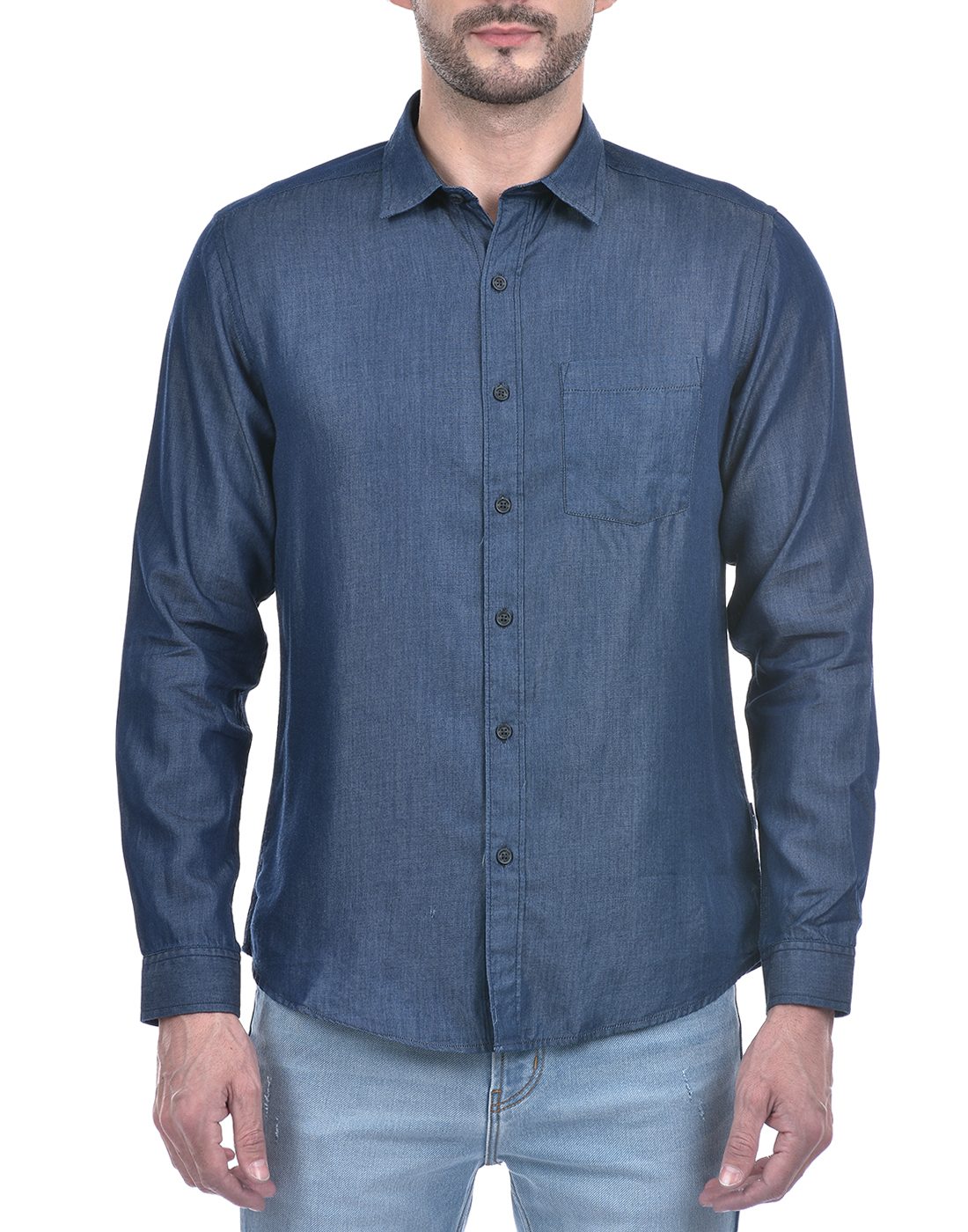 Numero Uno Men Solid Blue Shirt